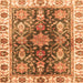 Square Machine Washable Oriental Orange Traditional Area Rugs, wshabs3529org