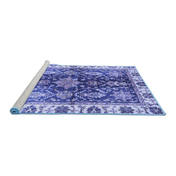 Sideview of Machine Washable Oriental Blue Traditional Rug, wshabs3529blu
