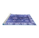 Sideview of Machine Washable Oriental Blue Traditional Rug, wshabs3529blu