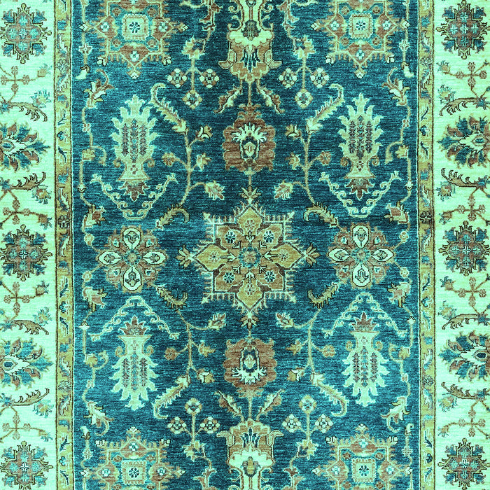 Machine Washable Oriental Turquoise Traditional Area Rugs, wshabs3529turq