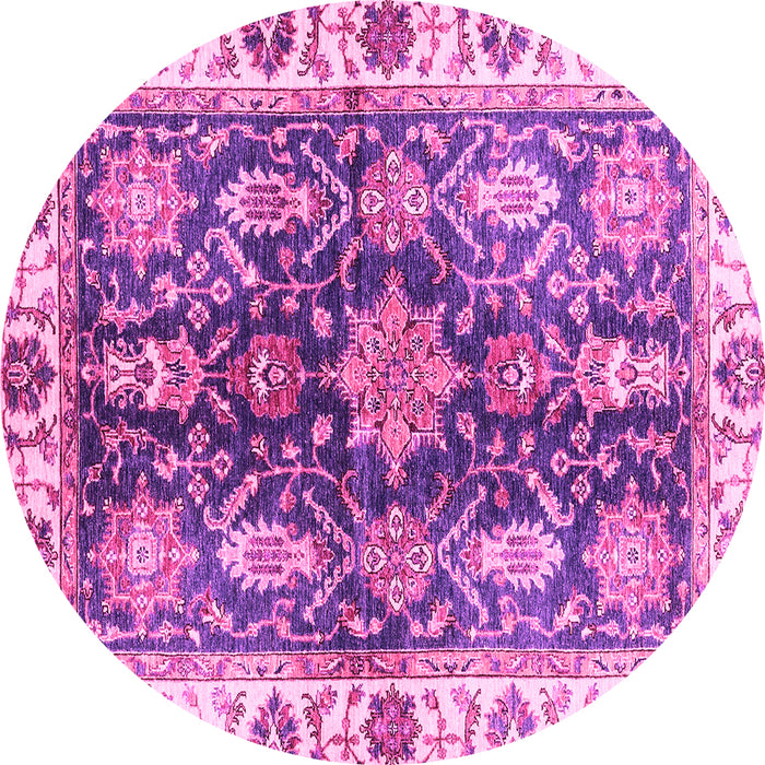 Round Oriental Pink Traditional Rug, abs3529pnk