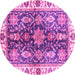 Round Oriental Pink Traditional Rug, abs3529pnk