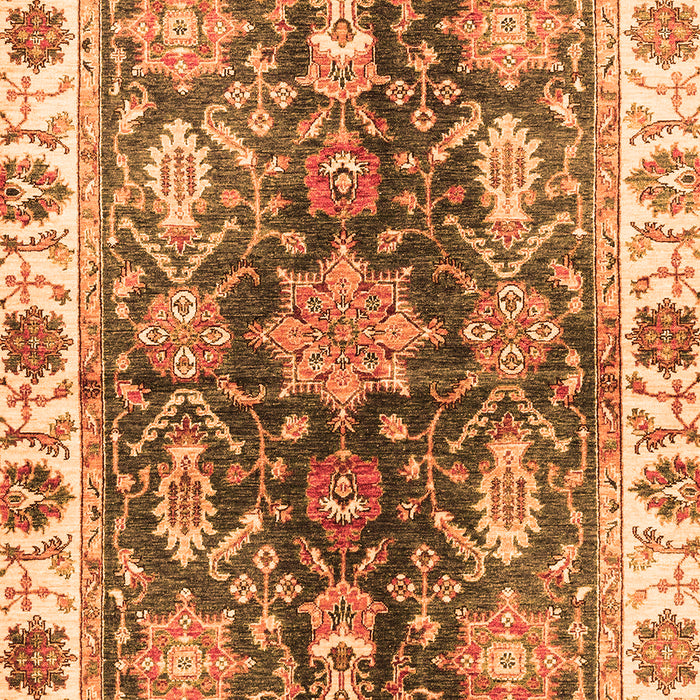 Machine Washable Oriental Orange Traditional Area Rugs, wshabs3529org