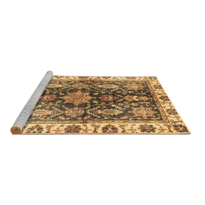 Sideview of Machine Washable Oriental Brown Traditional Rug, wshabs3529brn