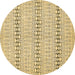 Round Abstract Brown Modern Rug, abs352brn