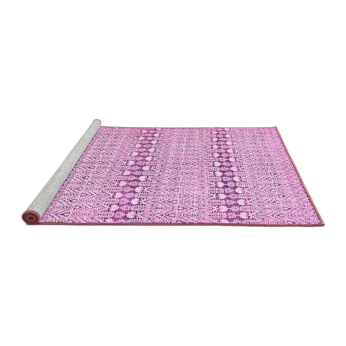 Sideview of Machine Washable Abstract Pink Modern Rug, wshabs352pnk