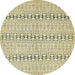 Round Abstract Dark Green Modern Rug, abs352