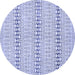 Round Machine Washable Abstract Blue Modern Rug, wshabs352blu