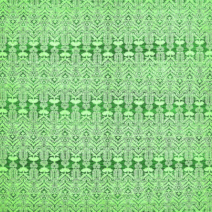 Square Machine Washable Abstract Green Modern Area Rugs, wshabs352grn