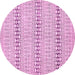 Round Abstract Pink Modern Rug, abs352pnk