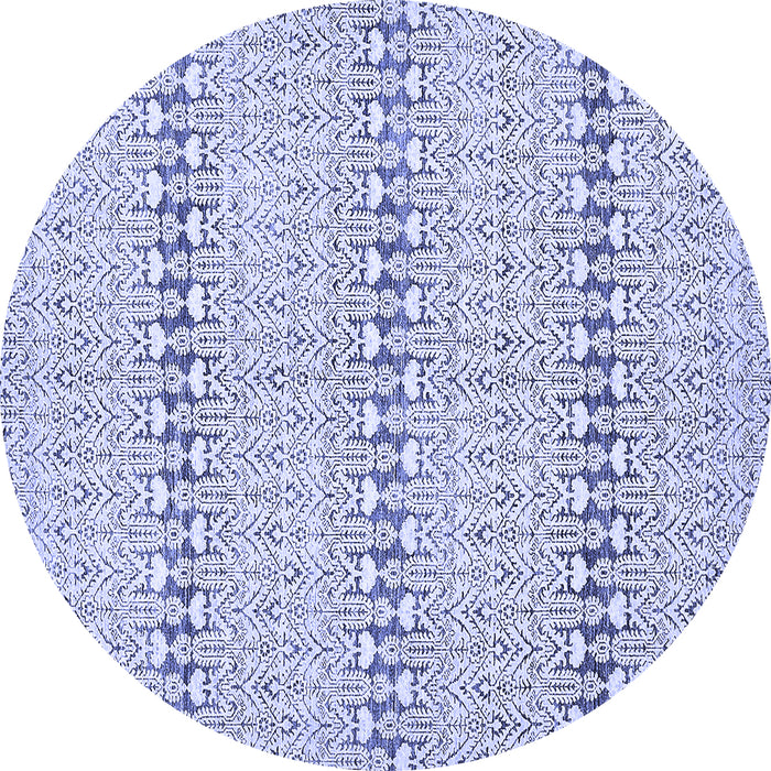Round Abstract Blue Modern Rug, abs352blu