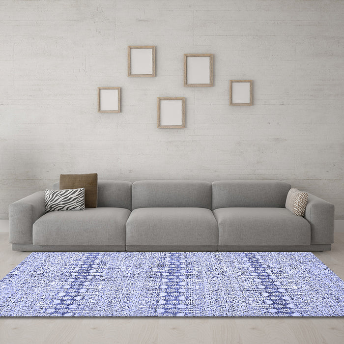 Machine Washable Abstract Blue Modern Rug in a Living Room, wshabs352blu