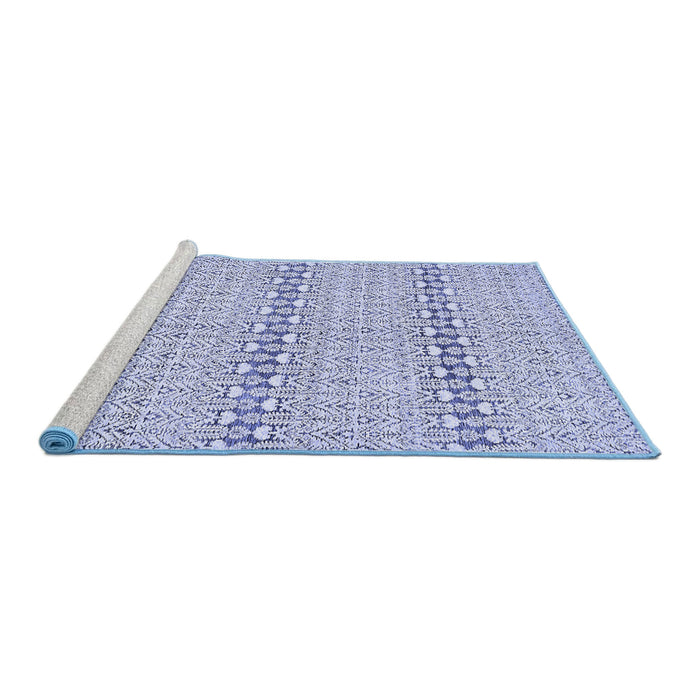 Sideview of Machine Washable Abstract Blue Modern Rug, wshabs352blu