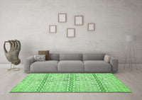 Machine Washable Abstract Green Modern Rug, wshabs352grn