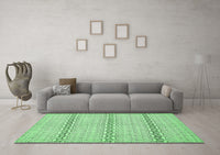 Machine Washable Abstract Emerald Green Modern Rug, wshabs352emgrn