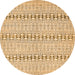 Round Abstract Orange Modern Rug, abs352org