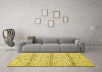 Machine Washable Abstract Yellow Modern Rug, wshabs352yw