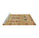 Sideview of Machine Washable Abstract Red Rug, wshabs353