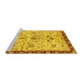 Sideview of Machine Washable Abstract Yellow Modern Rug, wshabs3530yw