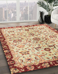 Abstract Brown Gold Modern Rug, abs3530