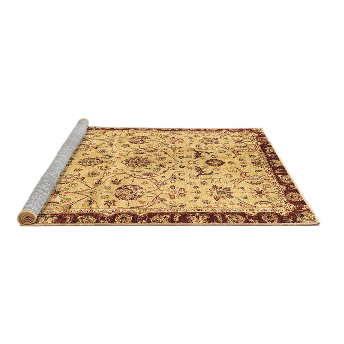 Sideview of Machine Washable Abstract Brown Modern Rug, wshabs3530brn
