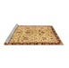 Sideview of Machine Washable Abstract Brown Modern Rug, wshabs3530brn