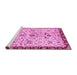 Sideview of Machine Washable Abstract Pink Modern Rug, wshabs3530pnk