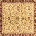 Square Abstract Brown Modern Rug, abs3530brn