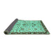 Sideview of Abstract Turquoise Modern Rug, abs3530turq