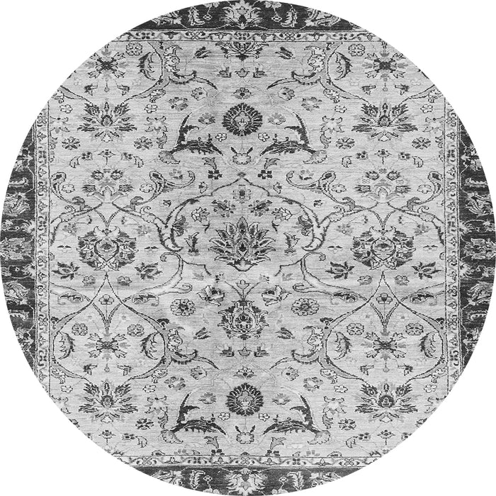 Round Machine Washable Abstract Gray Modern Rug, wshabs3530gry