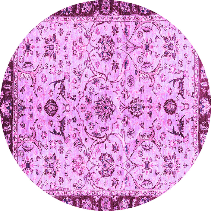 Round Abstract Purple Modern Rug, abs3530pur