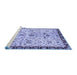 Sideview of Machine Washable Abstract Blue Modern Rug, wshabs3530blu