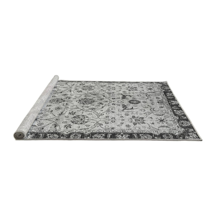 Sideview of Machine Washable Abstract Gray Modern Rug, wshabs3530gry