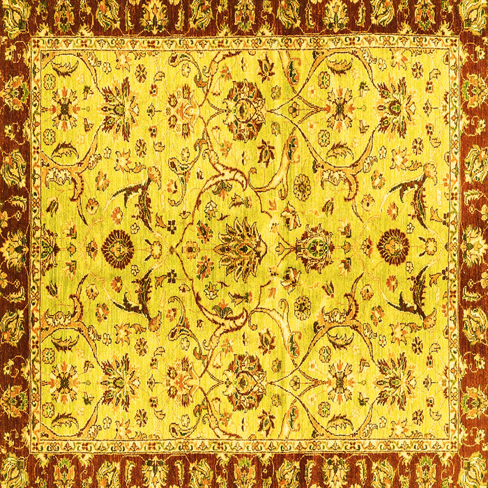 Square Machine Washable Abstract Yellow Modern Rug, wshabs3530yw