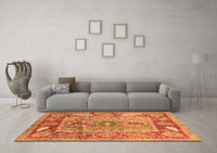 Machine Washable Oriental Orange Traditional Rug, wshabs3531org