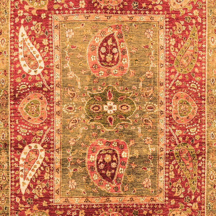 Machine Washable Oriental Orange Traditional Area Rugs, wshabs3531org