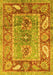 Machine Washable Oriental Yellow Traditional Rug, wshabs3531yw