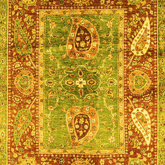 Machine Washable Oriental Yellow Traditional Rug, wshabs3531yw