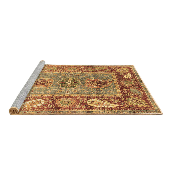 Sideview of Machine Washable Oriental Brown Traditional Rug, wshabs3531brn