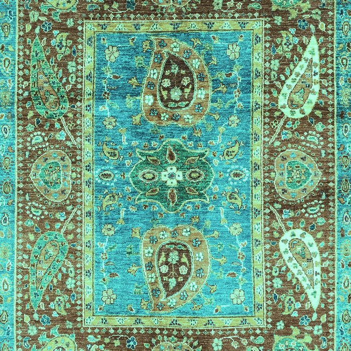 Machine Washable Oriental Turquoise Traditional Area Rugs, wshabs3531turq