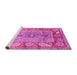 Sideview of Machine Washable Oriental Pink Traditional Rug, wshabs3531pnk
