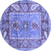 Round Oriental Blue Traditional Rug, abs3531blu