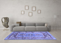 Machine Washable Oriental Blue Traditional Rug, wshabs3531blu