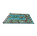 Sideview of Machine Washable Oriental Light Blue Traditional Rug, wshabs3531lblu