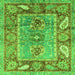 Square Oriental Green Traditional Rug, abs3531grn