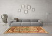 Machine Washable Oriental Brown Traditional Rug in a Living Room,, wshabs3531brn