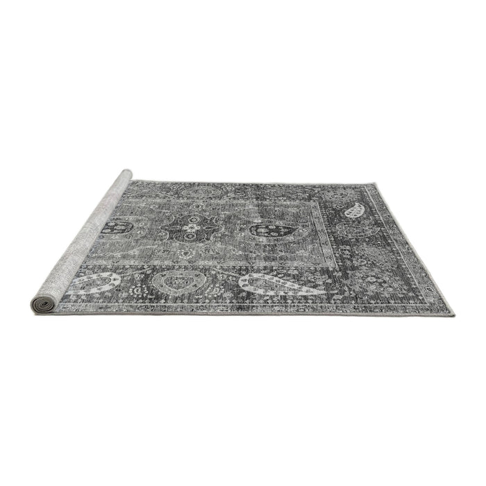 Sideview of Machine Washable Oriental Gray Traditional Rug, wshabs3531gry