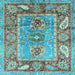 Square Oriental Light Blue Traditional Rug, abs3531lblu