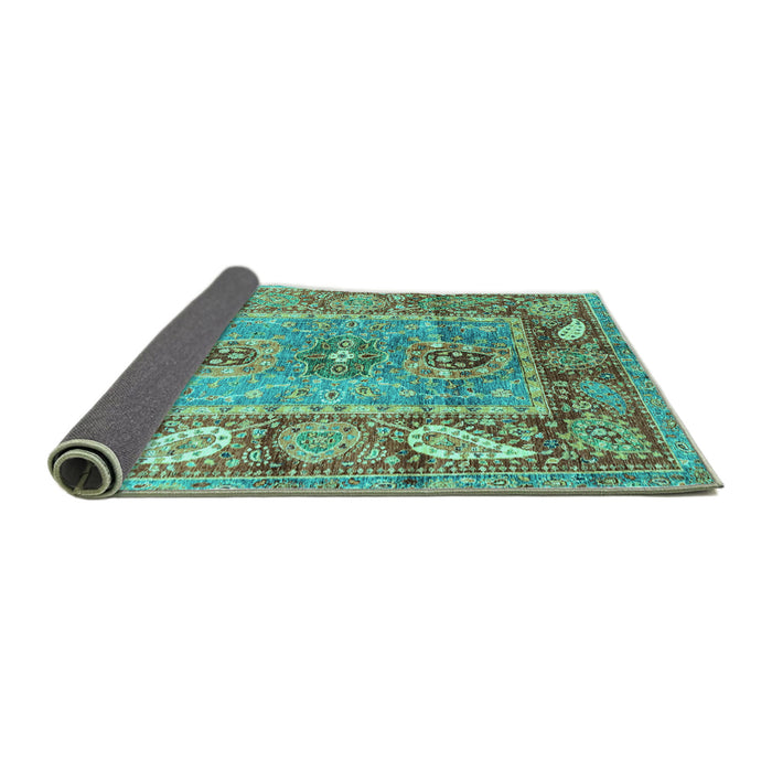 Sideview of Oriental Turquoise Traditional Rug, abs3531turq