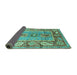 Sideview of Oriental Turquoise Traditional Rug, abs3531turq